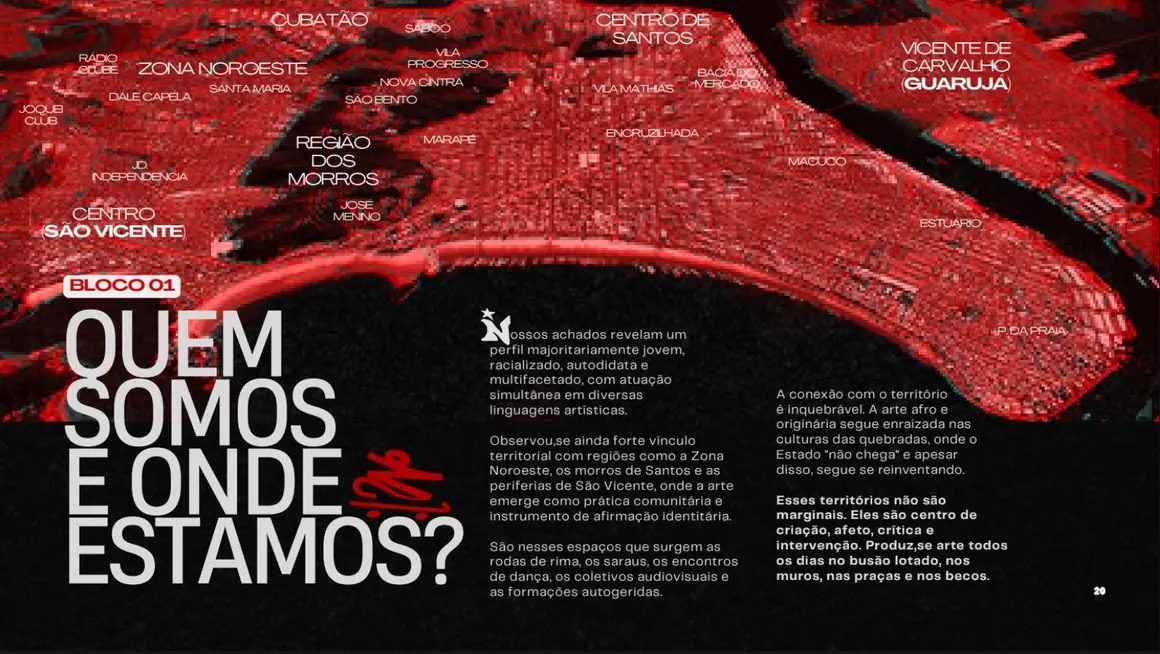 Abertura do Bloco 01, Quem somos e onde estamos?, sobre mapa vermelho