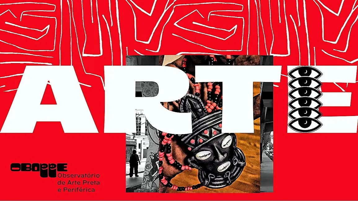 Peça Arte do Obappe com a palavra ARTE em letras grandes sobre fundo vermelho