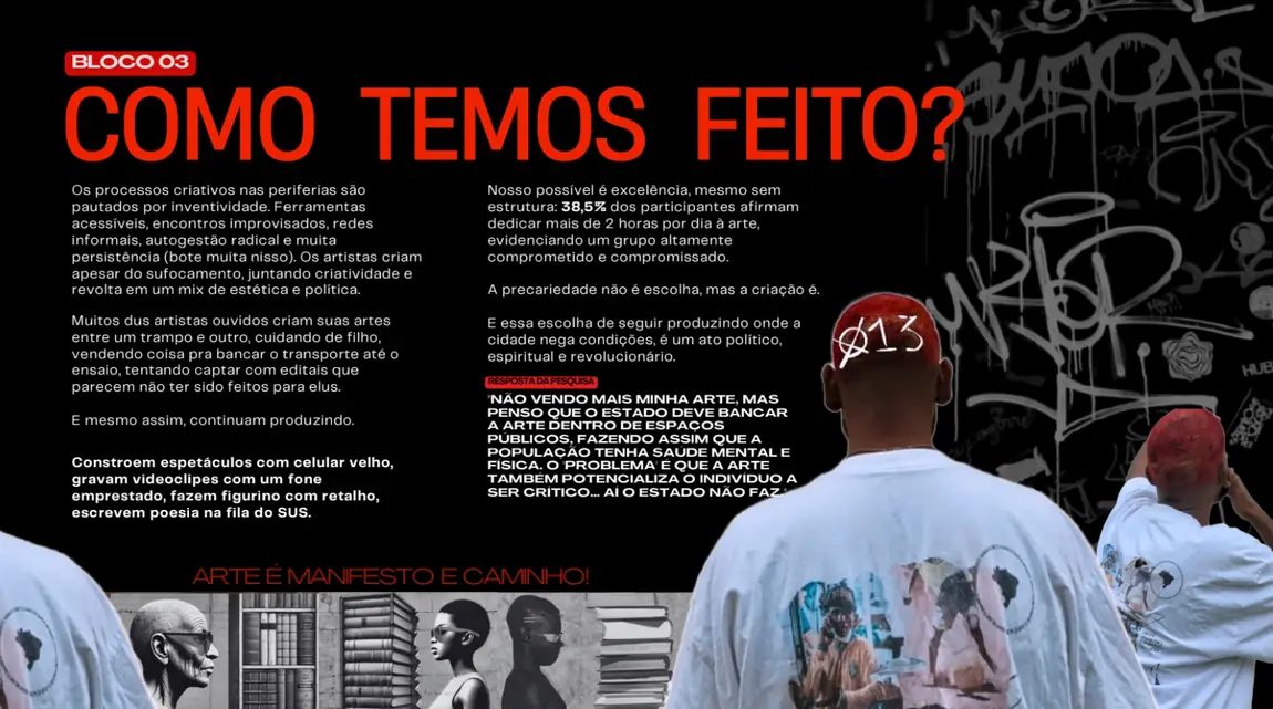 Abertura do Bloco 03, Como temos feito?, com colagem em preto e branco