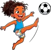 Menina chutando uma bola