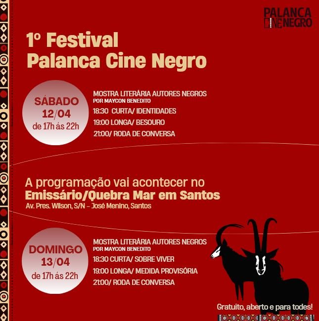Peça de programação com os dois curtas em cartaz