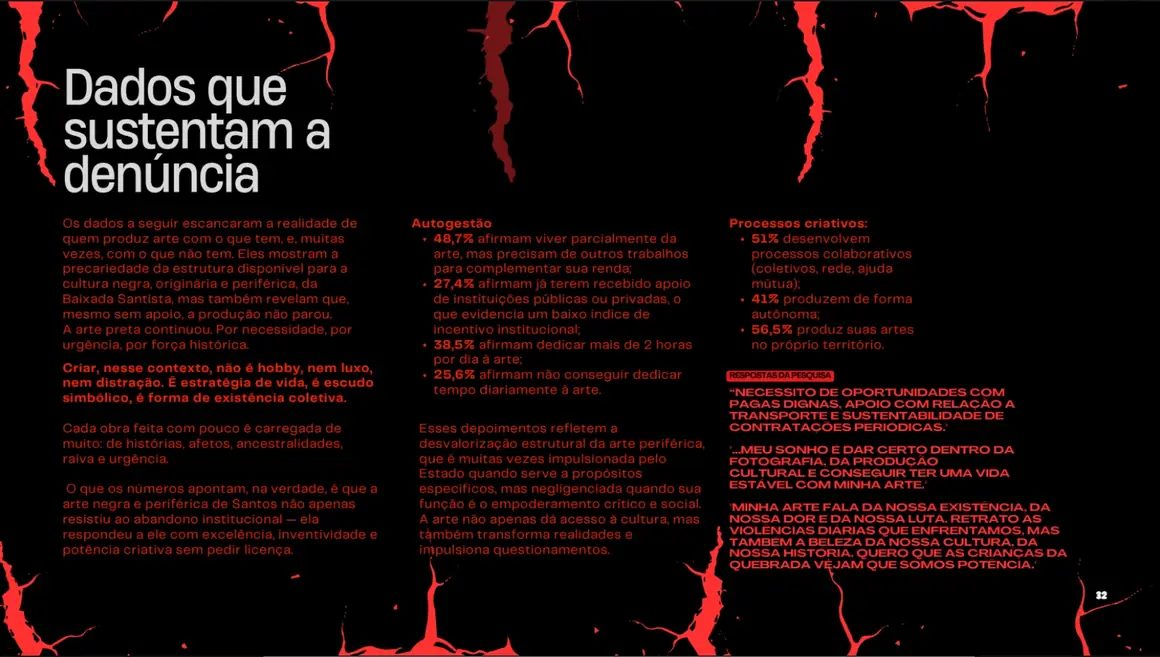 Página Dados que sustentam a denúncia, em preto e vermelho