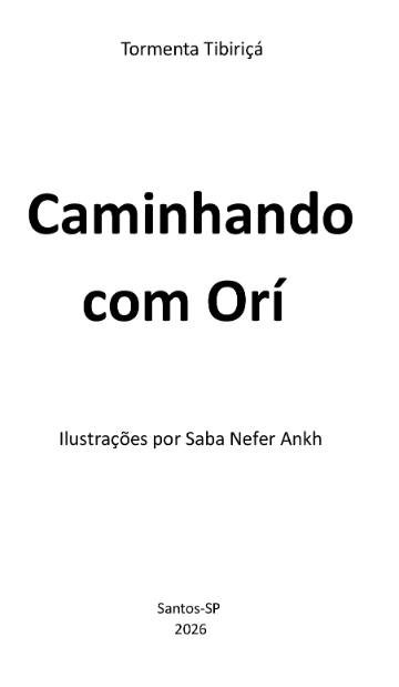 Folha de rosto do livro Caminhando com Orí