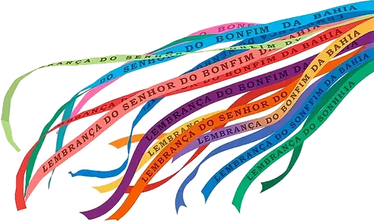 Fitinhas do Bonfim com a inscrição Lembrança do Senhor do Bonfim da Bahia
